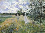 Claude Monet A walk near Argenteuil oil painting reproduction